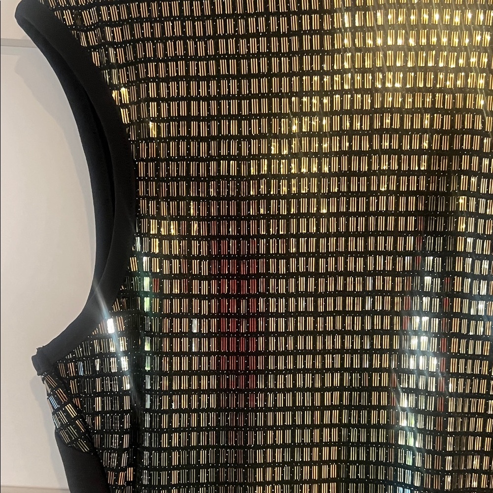 New York & Company Black and Gold Sequin Sleeveless Mini Dress Size Medium NWT - Picture 3 of 6